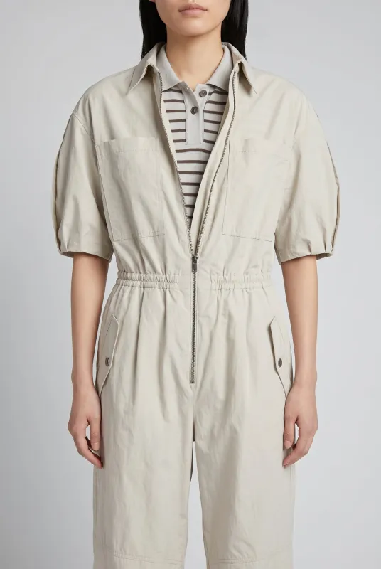 BRUNELLO CUCINELLI WOMEN'S LIGHT BEIGE RELAXED JUMPSUIT made by Brunello Cucinelli