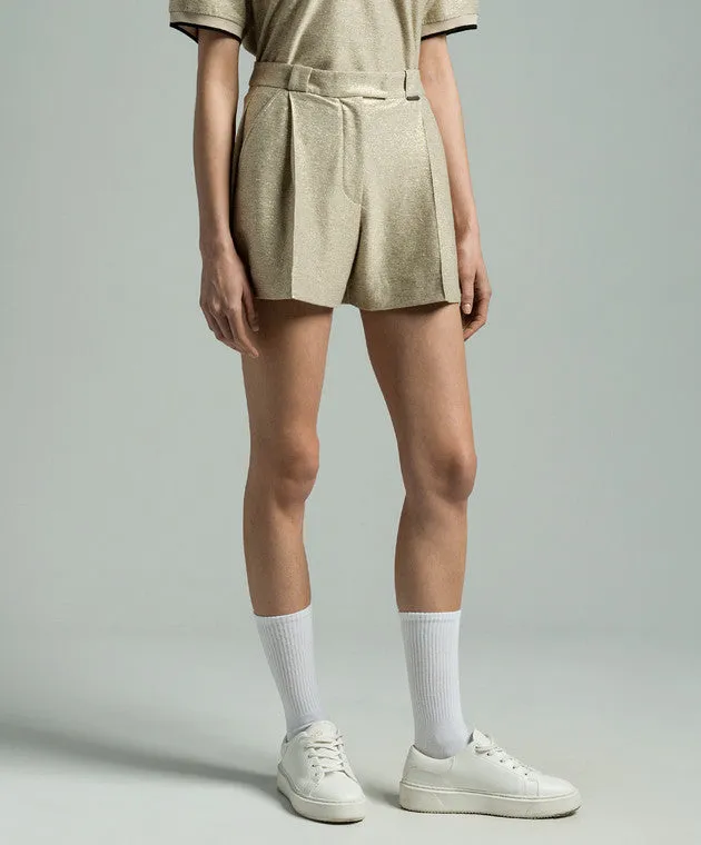BRUNELLO CUCINELLI WOMEN'S LIGHT GOLD LINEN SHORTS sold by Lord & Taylor