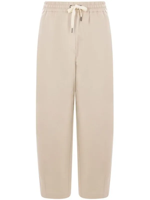 BRUNELLO CUCINELLI WOMEN'S LIGHT BEIGE RELAXED TROUSERS made by Brunello Cucinelli