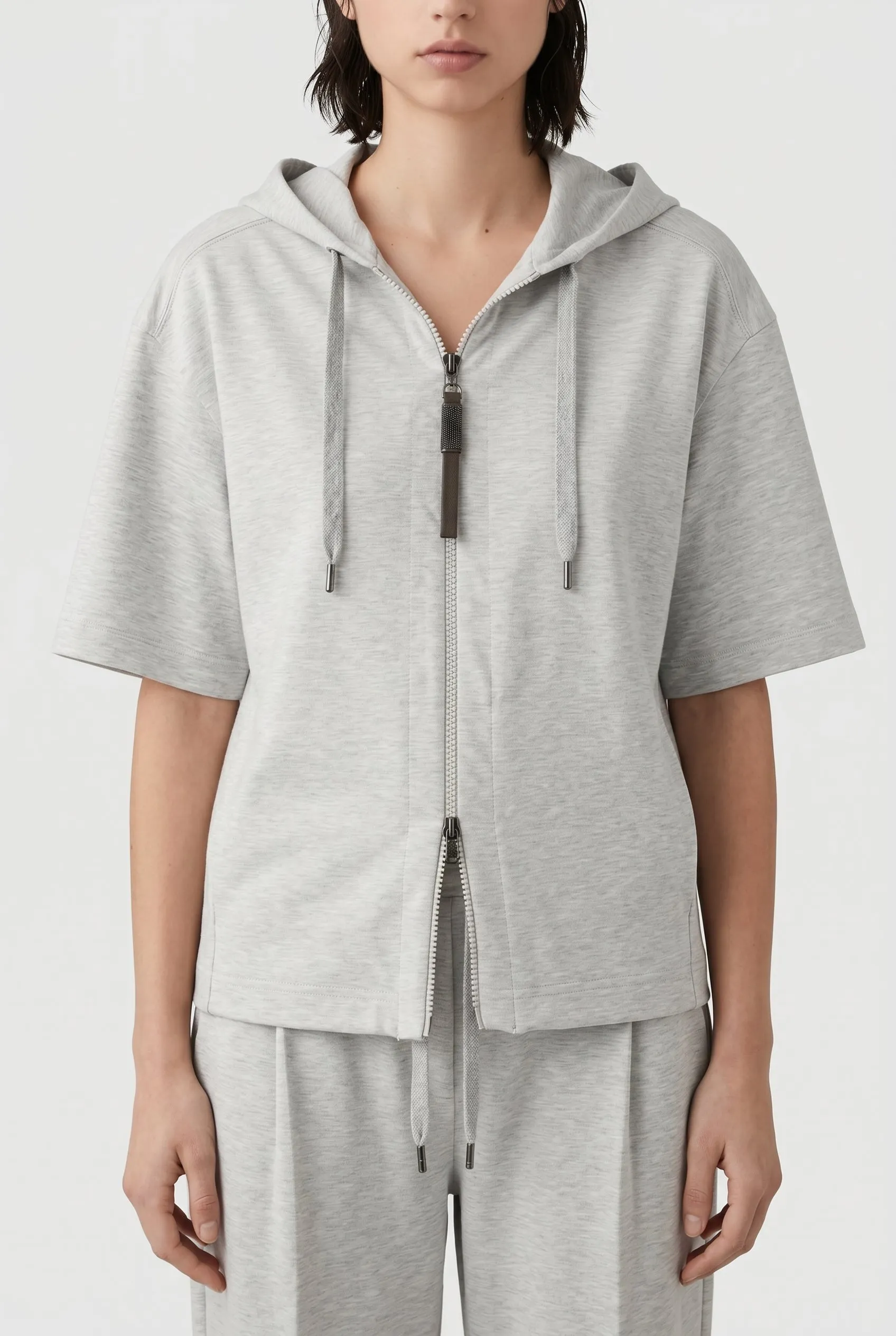 BRUNELLO CUCINELLI WOMEN'S LIGHT GREY RELAXED HOODIE sold by Lord & Taylor