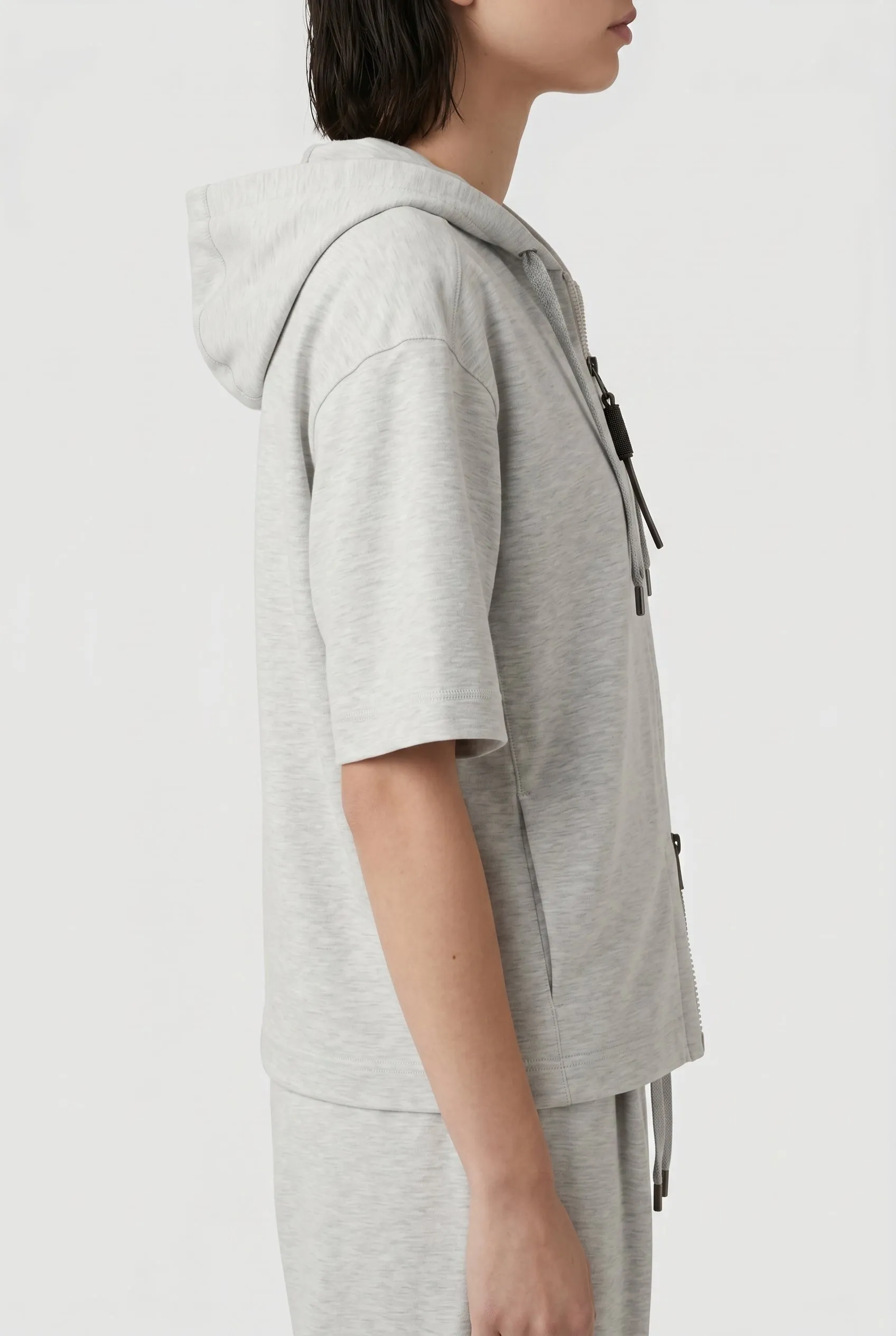 BRUNELLO CUCINELLI WOMEN'S LIGHT GREY RELAXED HOODIE sold by Lord & Taylor product image thumbnail 4