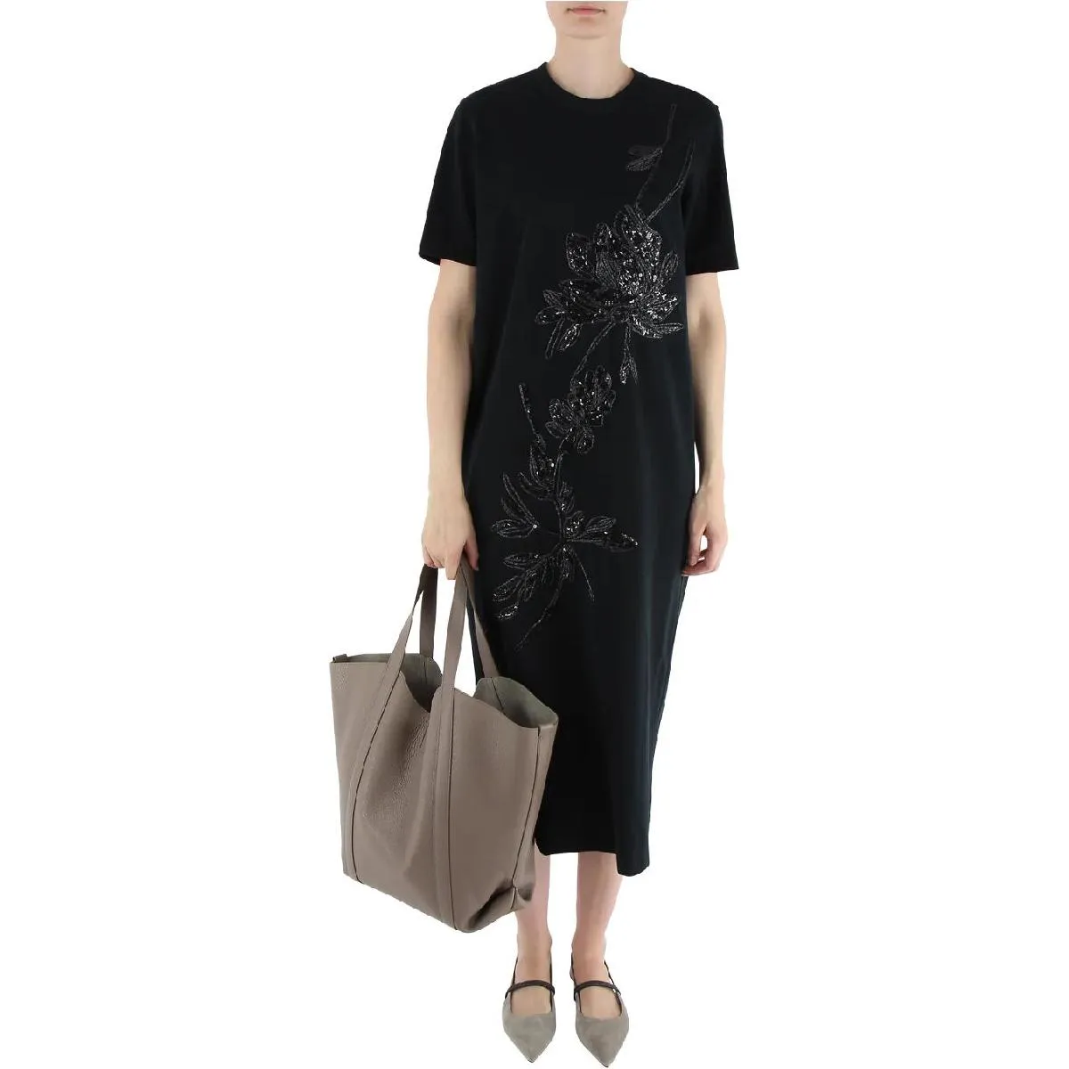 BRUNELLO CUCINELLI WOMEN'S BLACK EMBROIDERED STRAIGHT DRESS sold by Lord & Taylor product image thumbnail 4