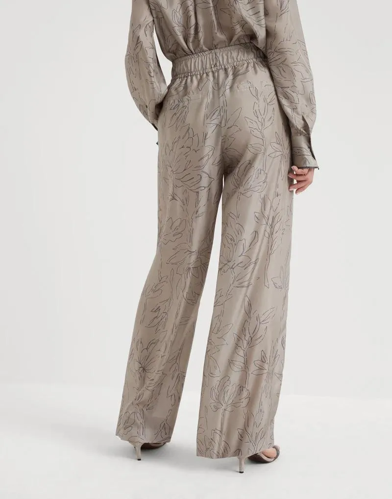 BRUNELLO CUCINELLI WOMEN'S LIGHT BEIGE SILK WIDE TROUSERS sold by Lord & Taylor product image thumbnail 2