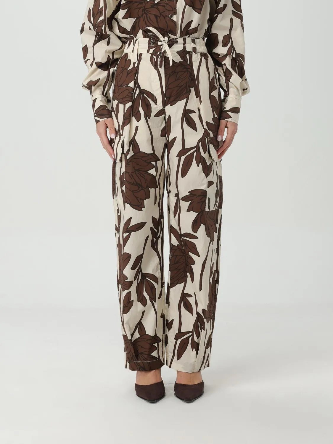 BRUNELLO CUCINELLI WOMEN'S CREAM FLORAL WIDE LEG TROUSERS sold by Lord & Taylor product image thumbnail 3