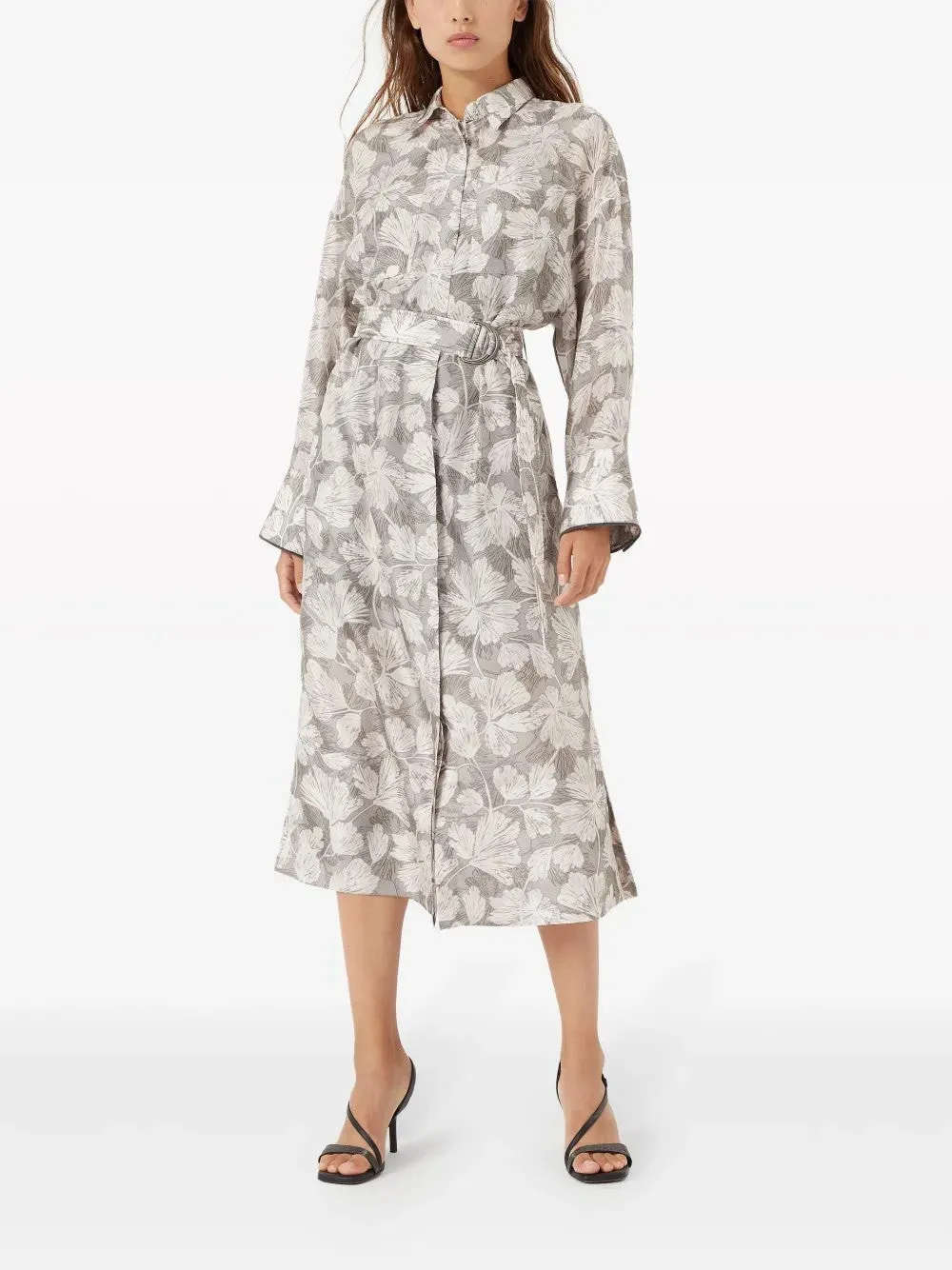 BRUNELLO CUCINELLI WOMEN'S LIGHT GREY SILK SHIRT DRESS sold by Lord & Taylor product image thumbnail 2