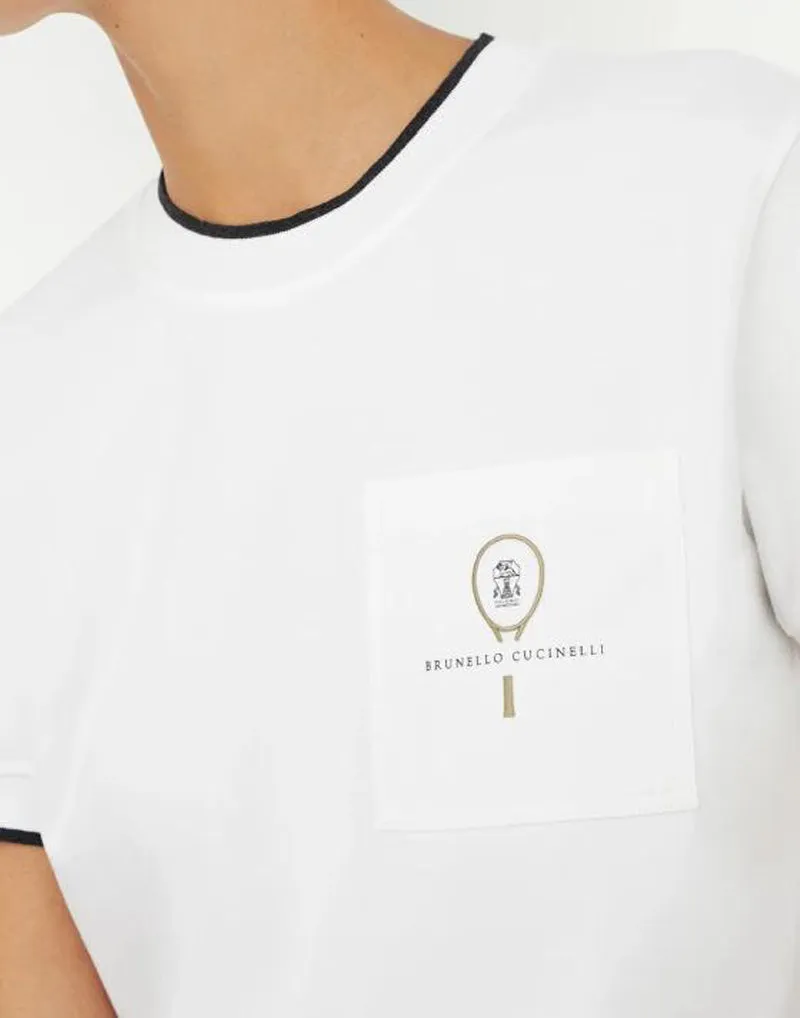 BRUNELLO CUCINELLI WOMEN'S WHITE COTTON CREWNECK T SHIRT sold by Lord & Taylor