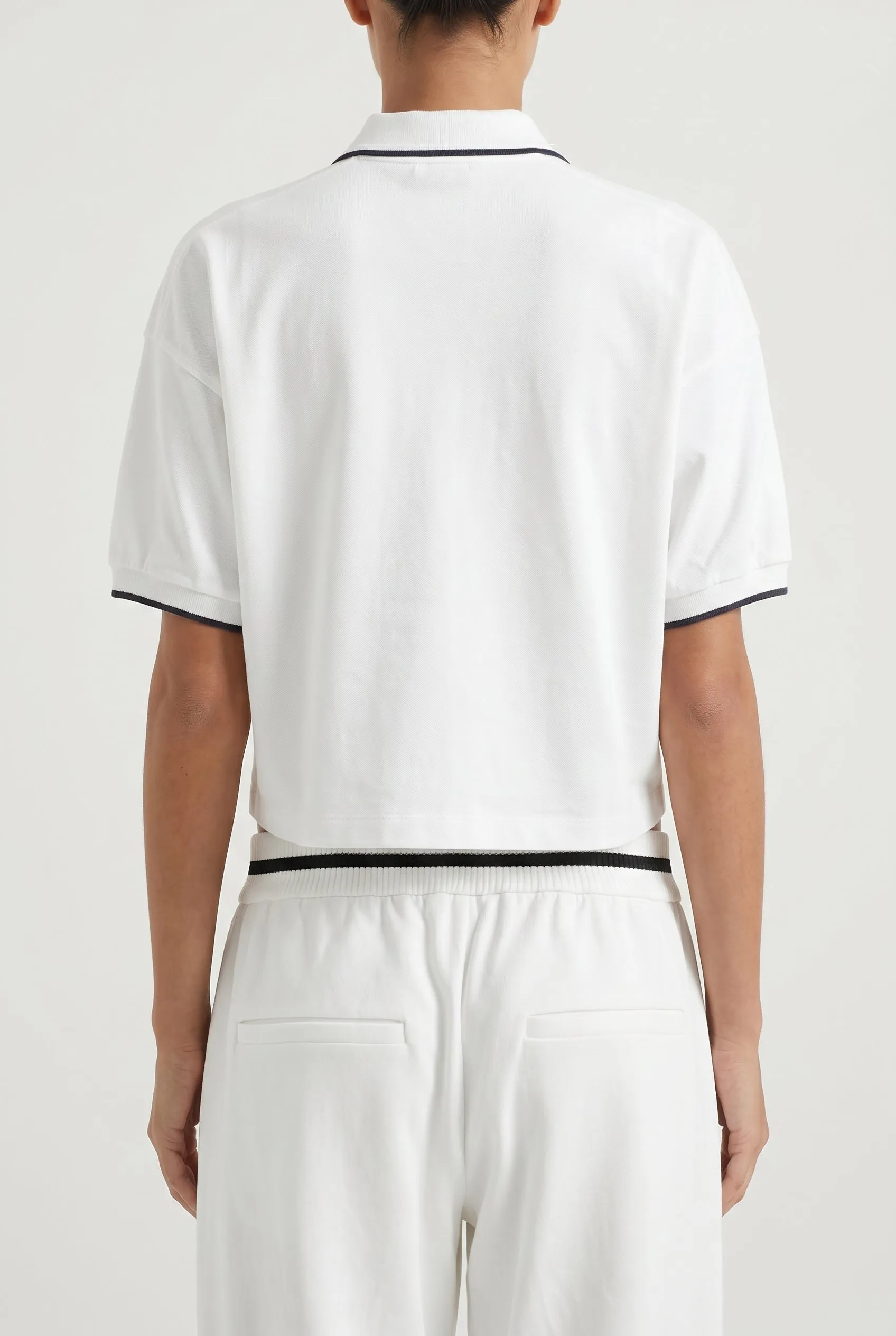 BRUNELLO CUCINELLI WOMEN'S WHITE CROPPED POLO SHIRT sold by Lord & Taylor product image thumbnail 4