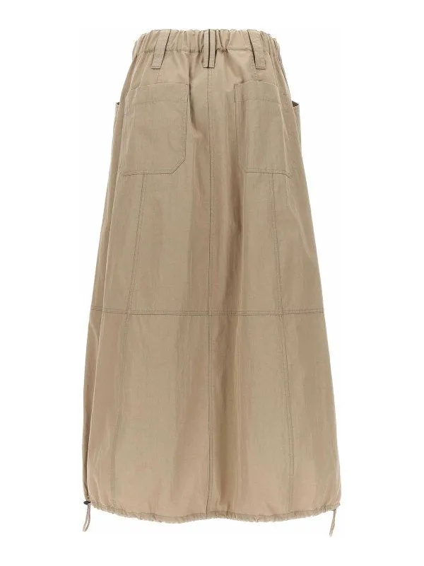 BRUNELLO CUCINELLI WOMEN'S BEIGE GATHERED HEM SKIRT sold by Lord & Taylor product image thumbnail 2