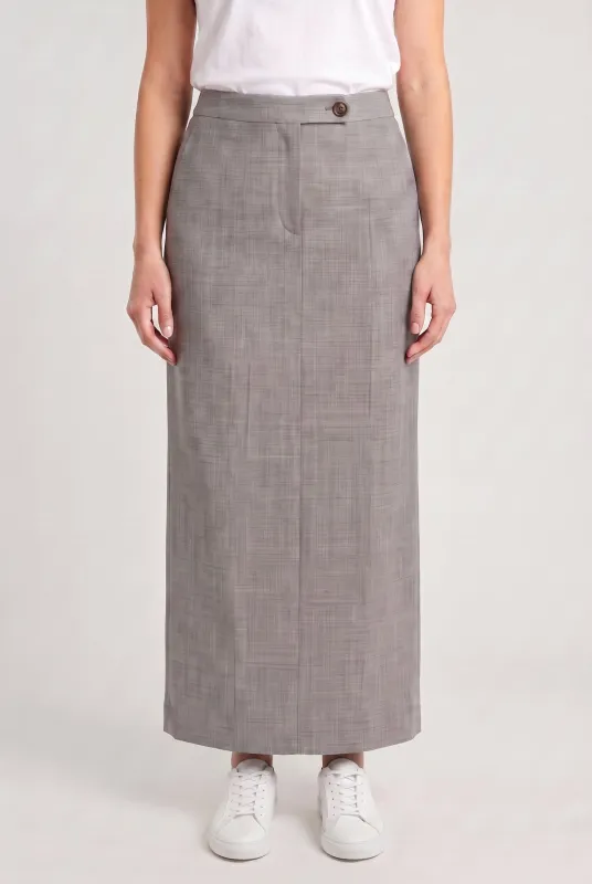 BRUNELLO CUCINELLI WOMEN'S LIGHT GREY WOOL PENCIL SKIRT made by Brunello Cucinelli