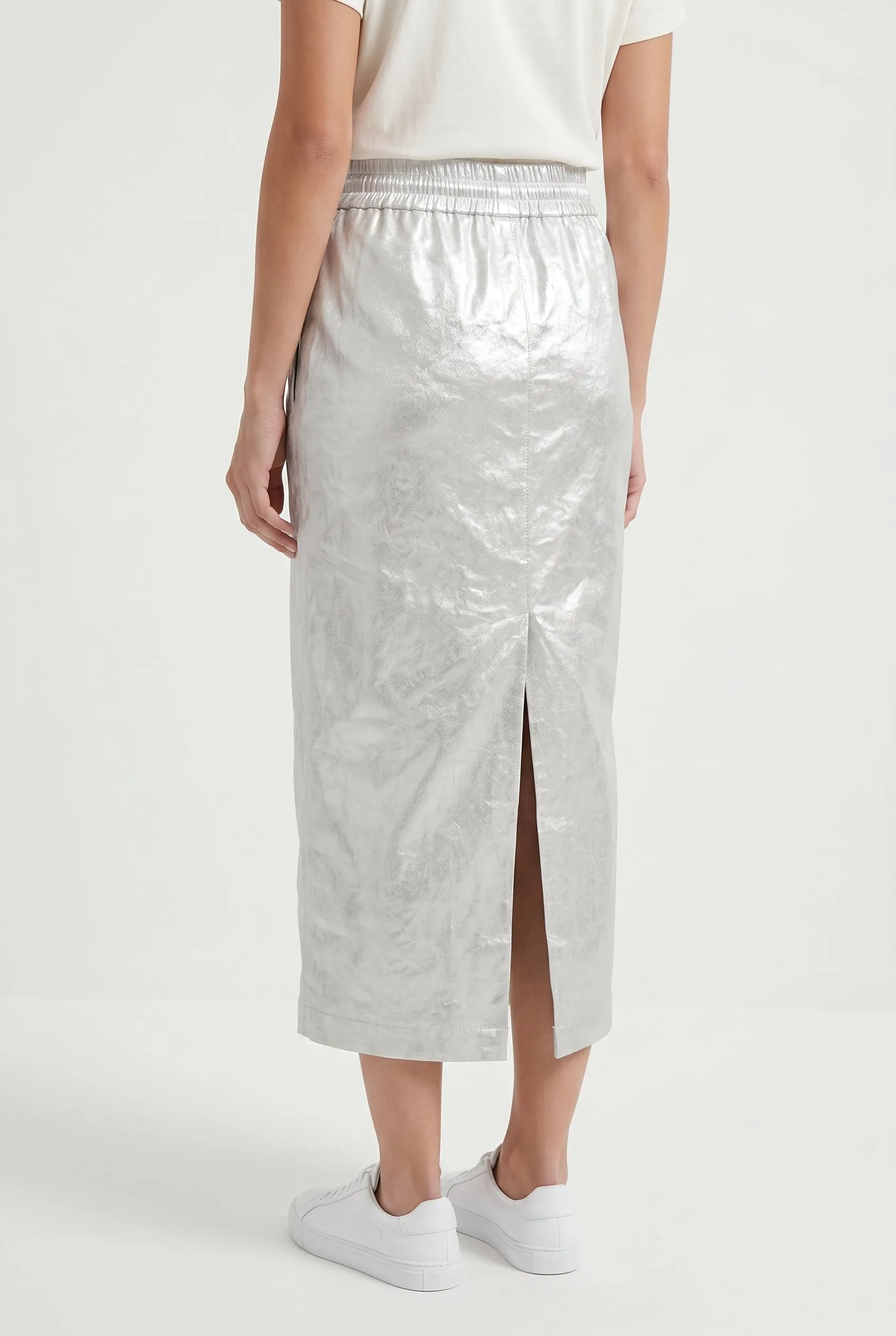 BRUNELLO CUCINELLI WOMEN'S SILVER LINEN BLEND STRAIGHT SKIRT sold by Lord & Taylor product image thumbnail 2