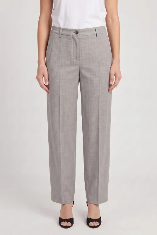 BRUNELLO CUCINELLI WOMEN'S LIGHT GREY WOOL TROUSERS made by Brunello Cucinelli