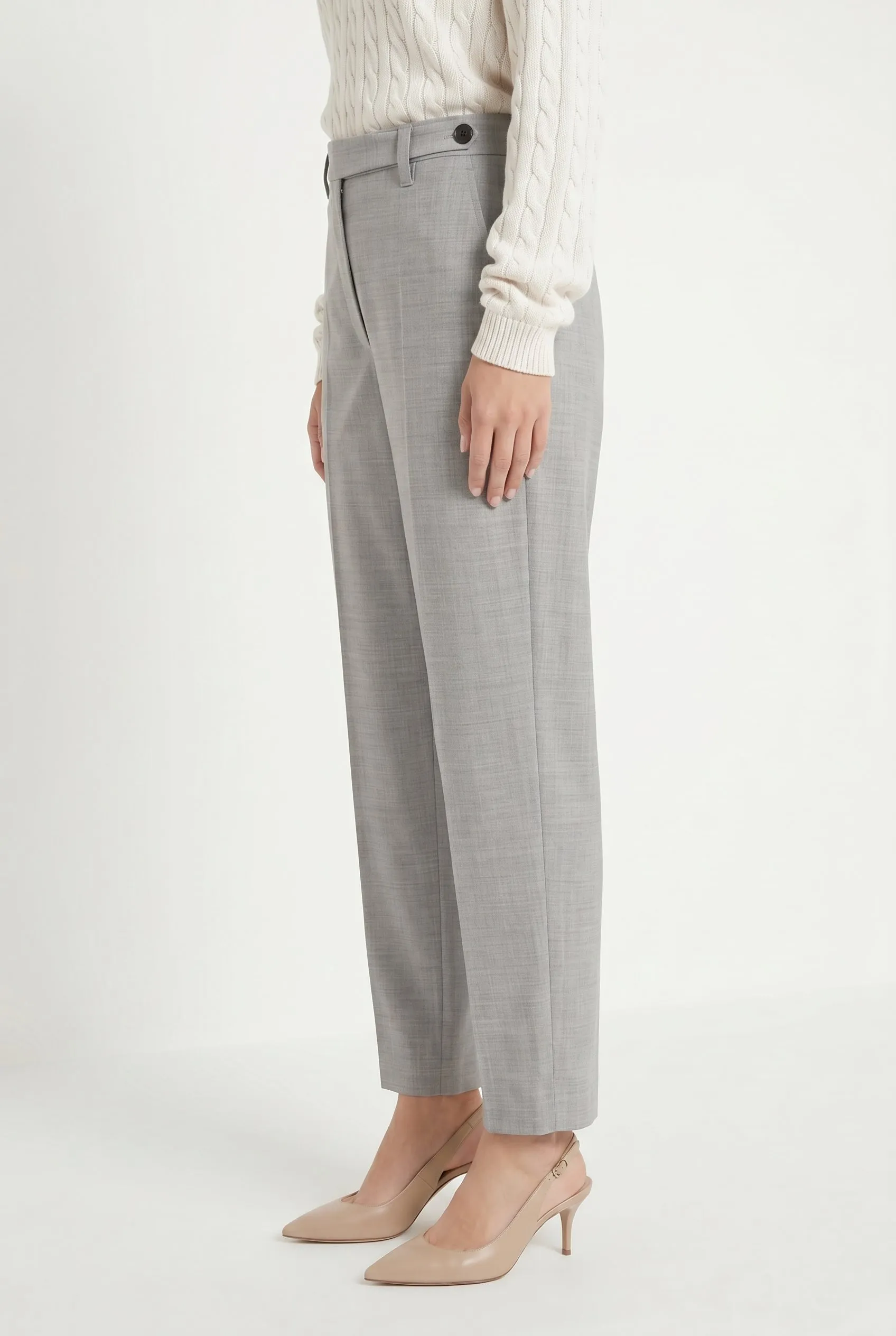 BRUNELLO CUCINELLI WOMEN'S LIGHT GREY WOOL TROUSERS sold by Lord & Taylor product image thumbnail 3