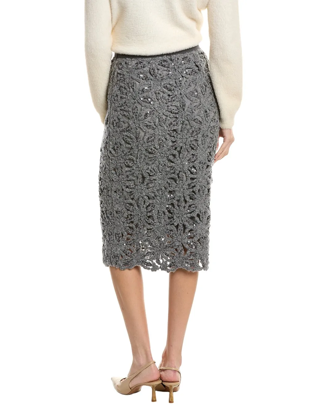 BRUNELLO CUCINELLI WOMEN'S GREY LACE PENCIL SKIRT sold by Lord & Taylor product image thumbnail 2