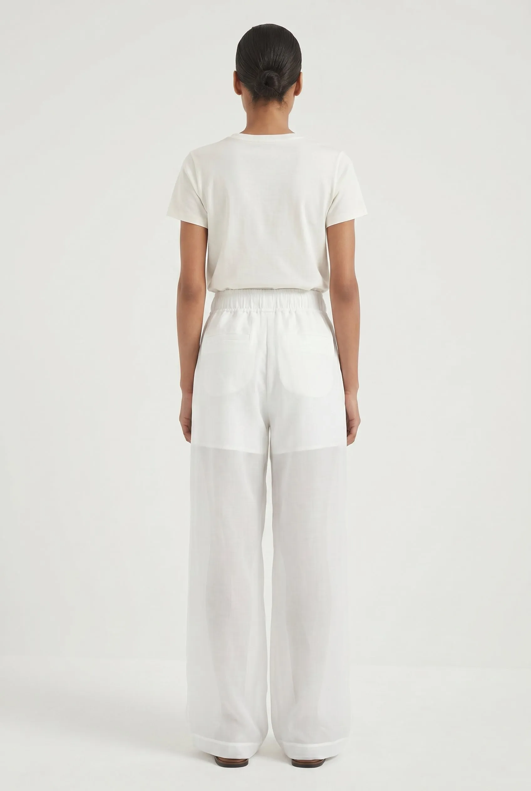 BRUNELLO CUCINELLI WOMEN'S WHITE WIDE LEG COTTON TROUSERS sold by Lord & Taylor product image thumbnail 2