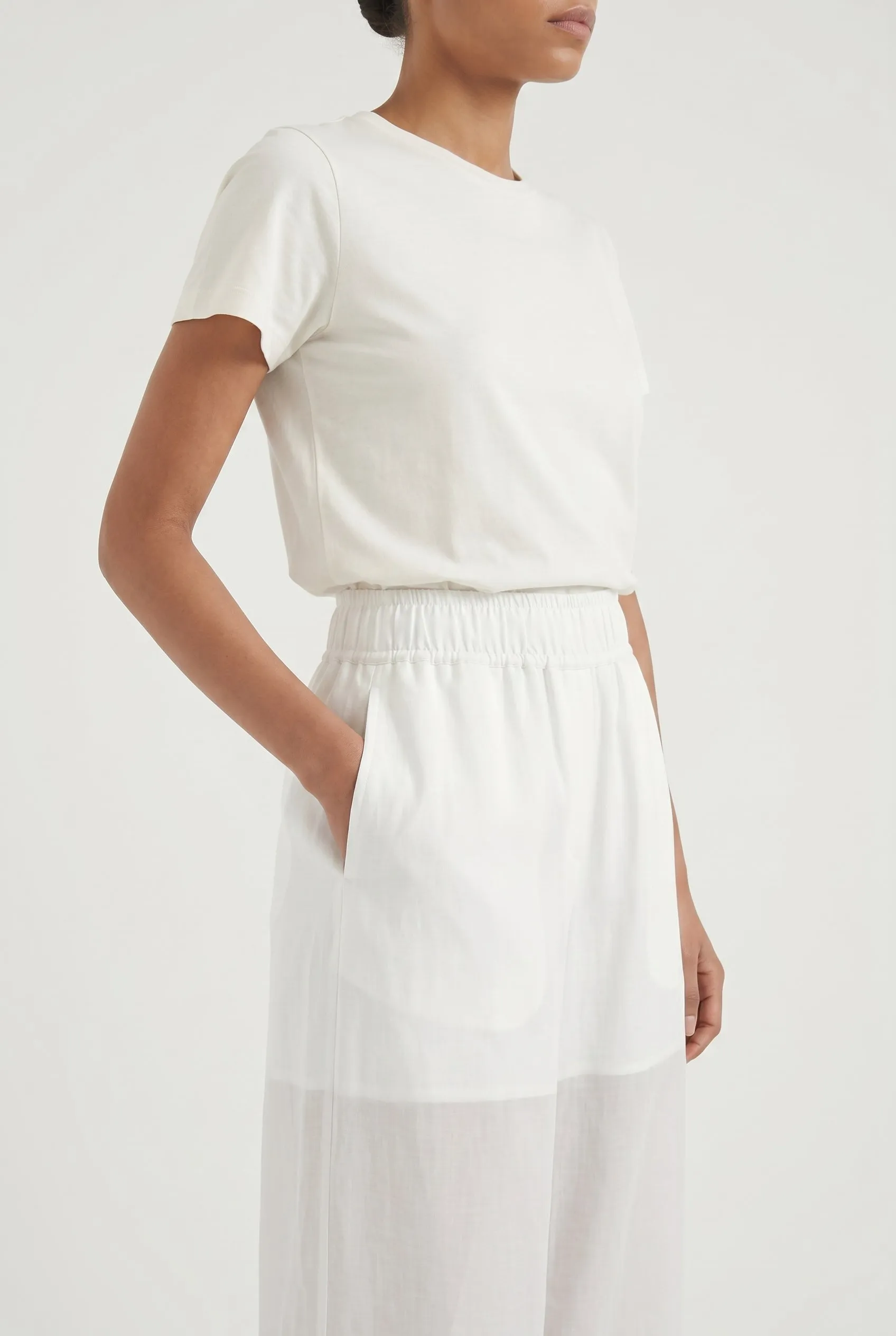 BRUNELLO CUCINELLI WOMEN'S WHITE WIDE LEG COTTON TROUSERS sold by Lord & Taylor product image thumbnail 3