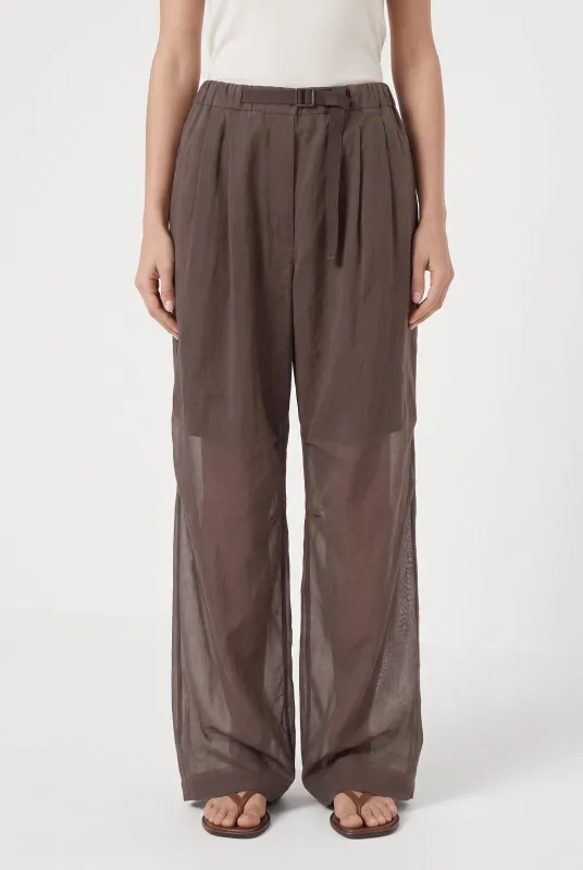 BRUNELLO CUCINELLI WOMEN'S BROWN WIDE LEG TROUSERS made by Brunello Cucinelli