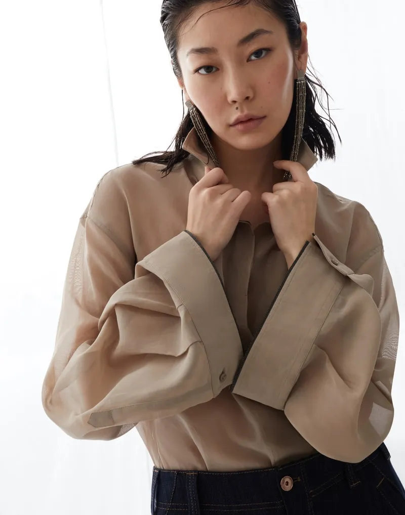 BRUNELLO CUCINELLI WOMEN'S LIGHT BEIGE OVERSIZED SHIRT sold by Lord & Taylor product image thumbnail 2