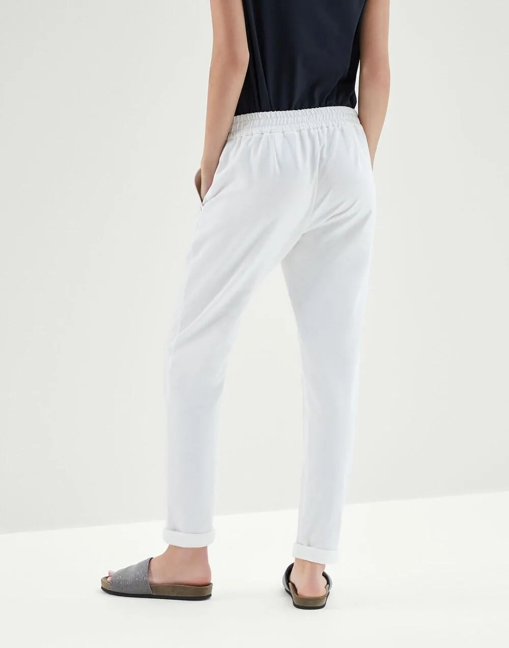 BRUNELLO CUCINELLI WOMEN'S OFF WHITE COTTON JOGGER TROUSERS sold by Lord & Taylor product image thumbnail 3