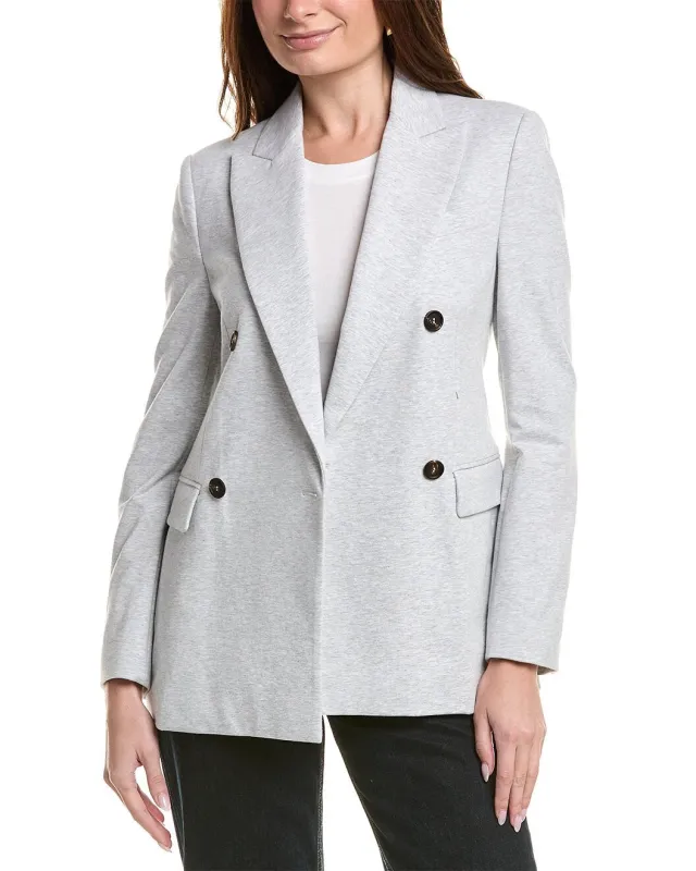 BRUNELLO CUCINELLI WOMEN'S LIGHT GREY DOUBLE BREASTED BLAZER made by Brunello Cucinelli