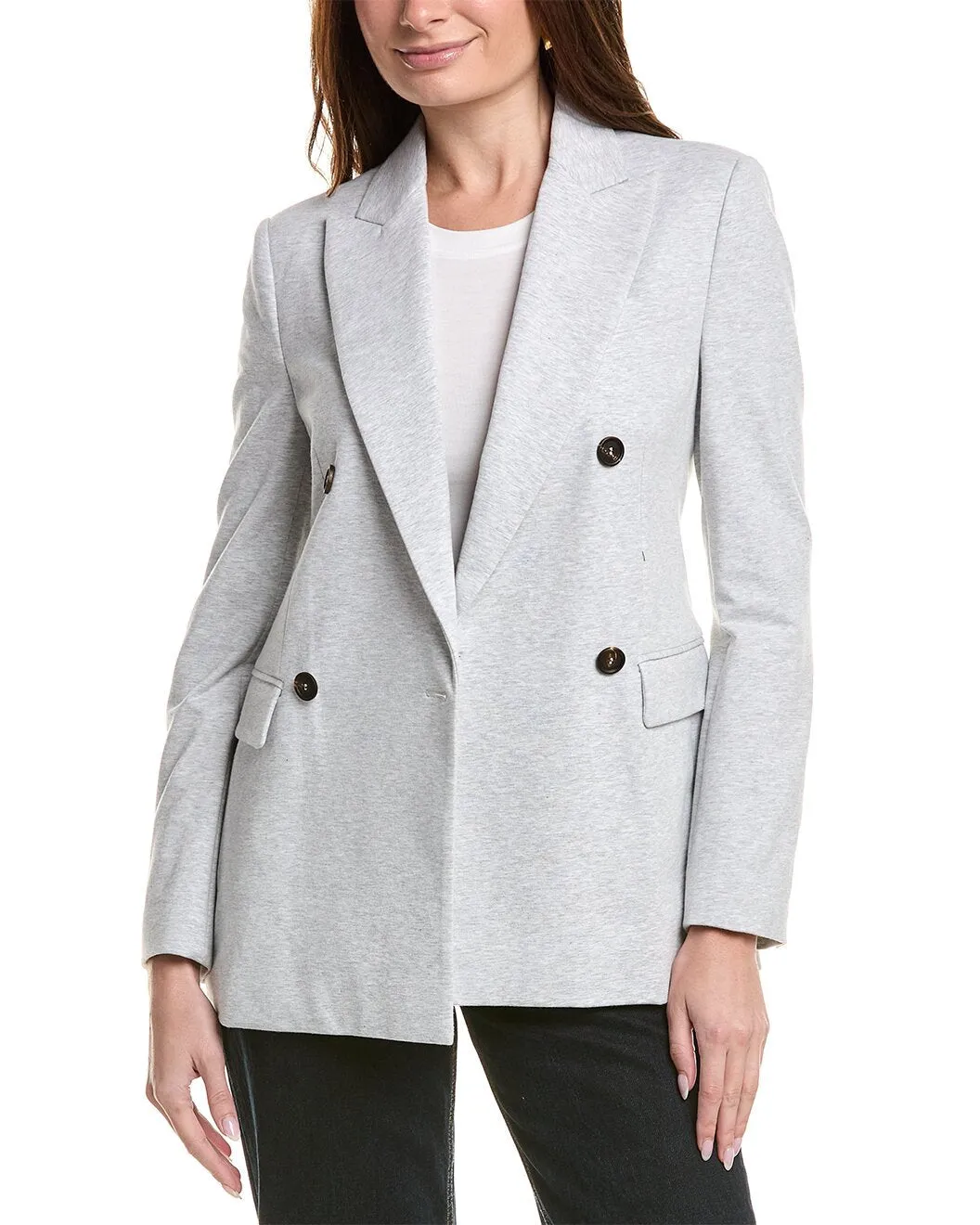 BRUNELLO CUCINELLI WOMEN'S LIGHT GREY DOUBLE BREASTED BLAZER sold by Lord & Taylor product image thumbnail 5
