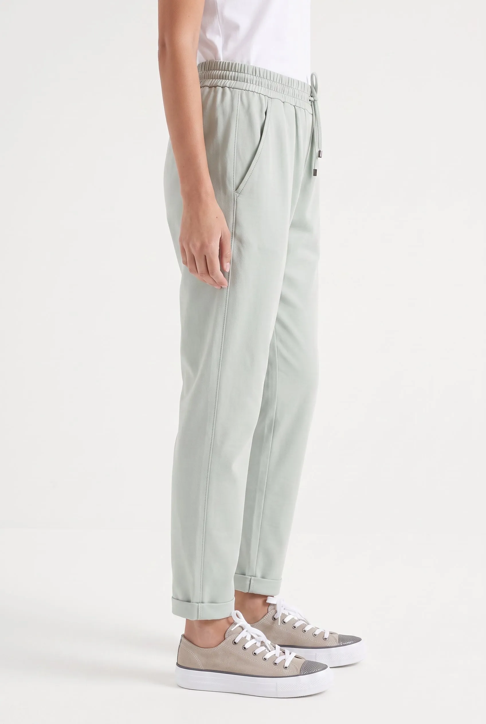 BRUNELLO CUCINELLI WOMEN'S LIGHT GREEN COTTON TROUSERS sold by Lord & Taylor product image thumbnail 4