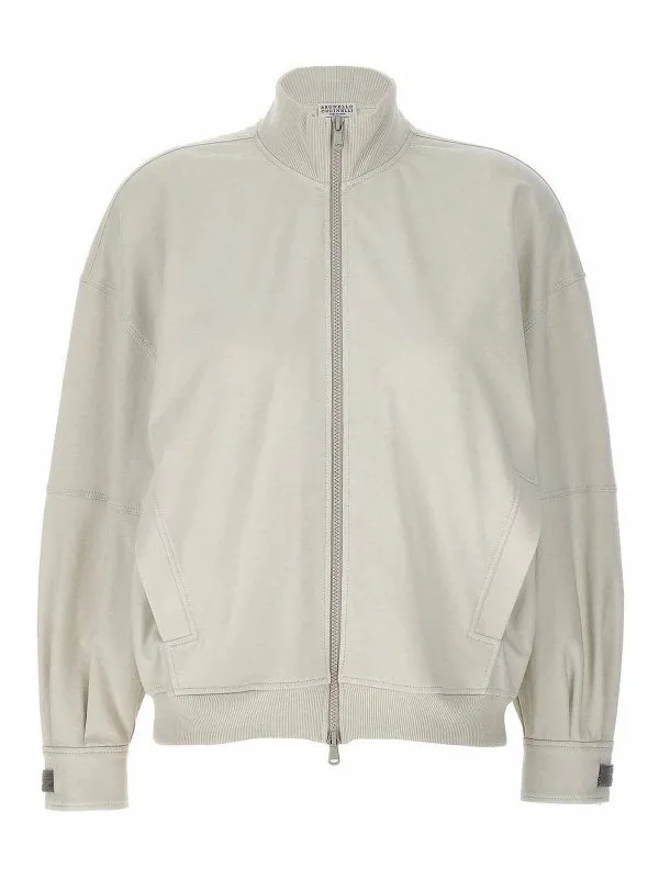 BRUNELLO CUCINELLI WOMEN'S OFF WHITE ZIP SWEATER sold by Lord & Taylor product image thumbnail 4