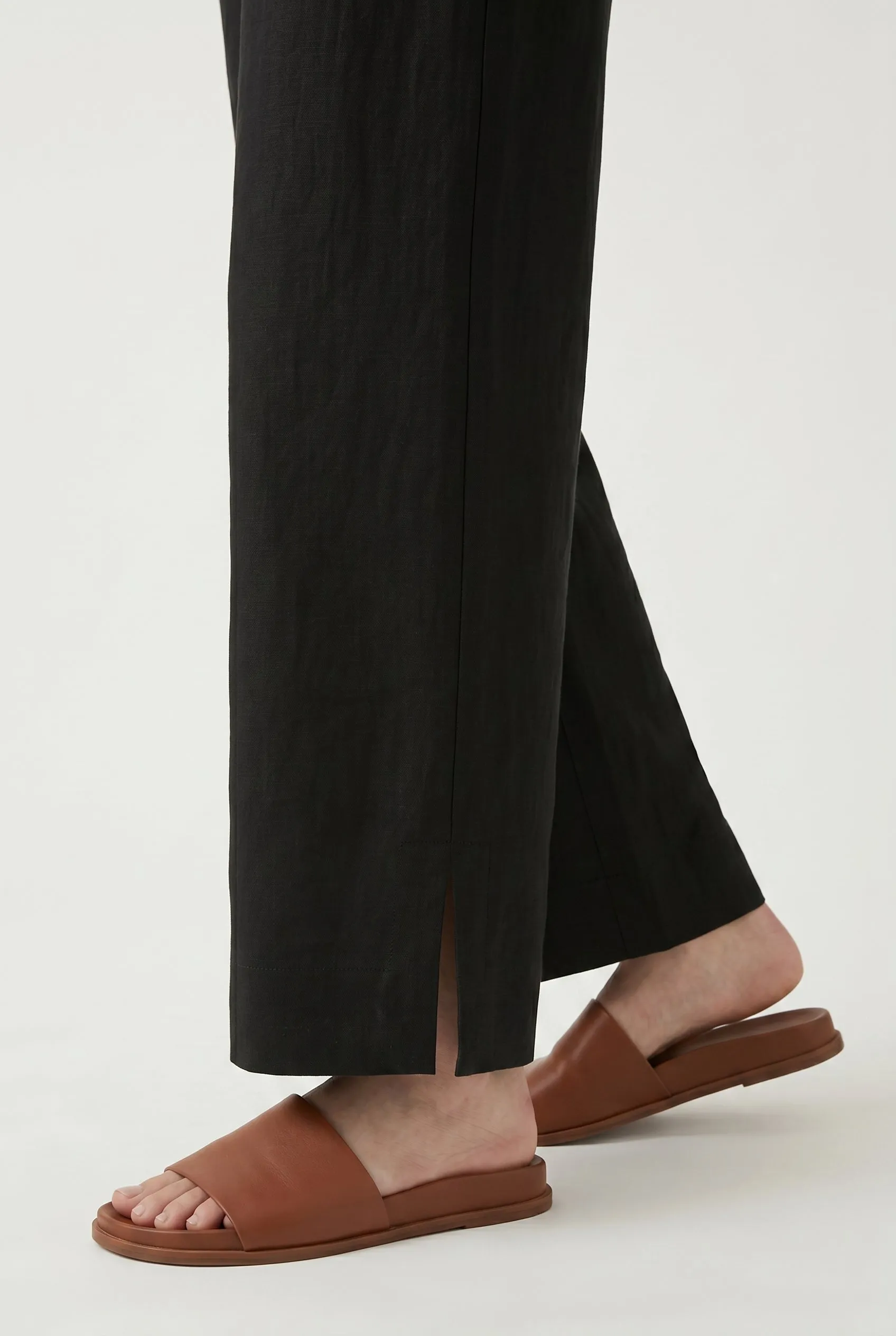 BRUNELLO CUCINELLI WOMEN'S BLACK WIDE LEG COTTON TROUSERS sold by Lord & Taylor product image thumbnail 3