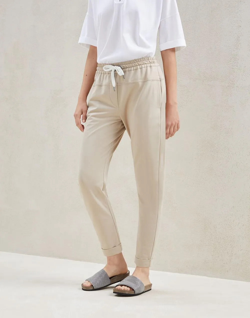 BRUNELLO CUCINELLI WOMEN'S BEIGE TAILORED DRAWSTRING TROUSERS sold by Lord & Taylor product image thumbnail 5