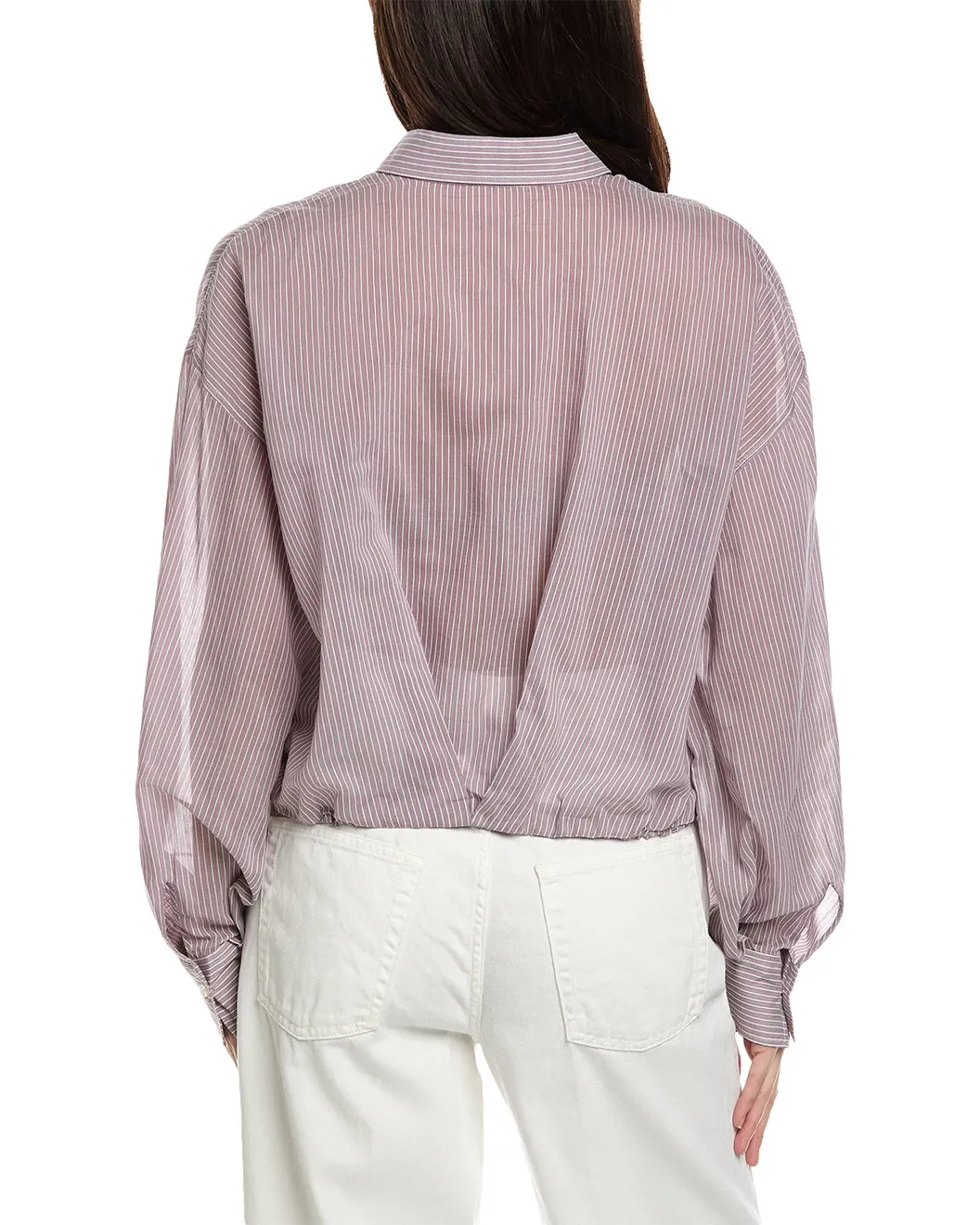 BRUNELLO CUCINELLI WOMEN'S LIGHT PURPLE SILK COTTON SHIRT sold by Lord & Taylor product image thumbnail 2