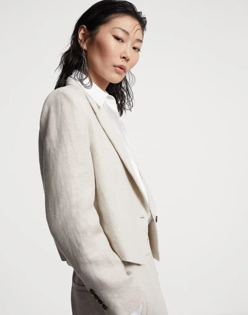 BRUNELLO CUCINELLI WOMEN'S LIGHT BEIGE LINEN BLAZER sold by Lord & Taylor product image thumbnail 4