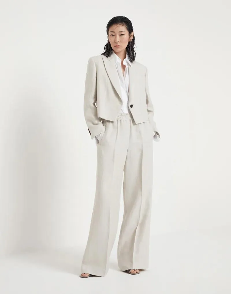 BRUNELLO CUCINELLI WOMEN'S LIGHT BEIGE LINEN BLAZER sold by Lord & Taylor product image thumbnail 2