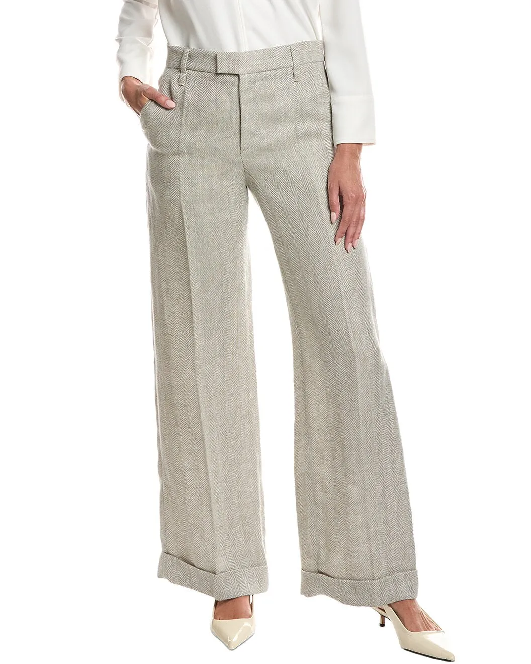 BRUNELLO CUCINELLI WOMEN'S LIGHT BEIGE LINEN TROUSERS sold by Lord & Taylor product image thumbnail 3