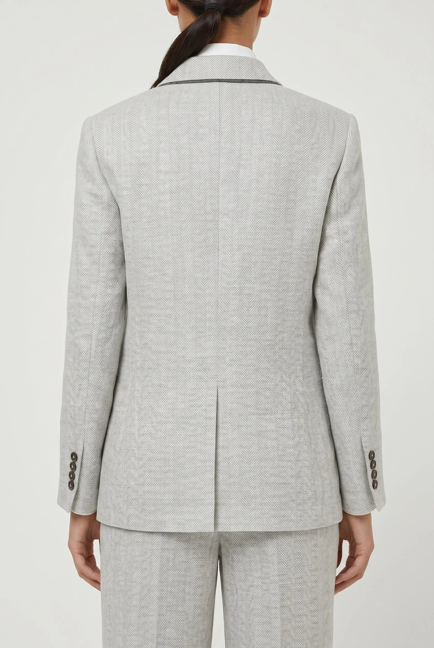 BRUNELLO CUCINELLI WOMEN'S LIGHT GREY LINEN BLAZER sold by Lord & Taylor product image thumbnail 5