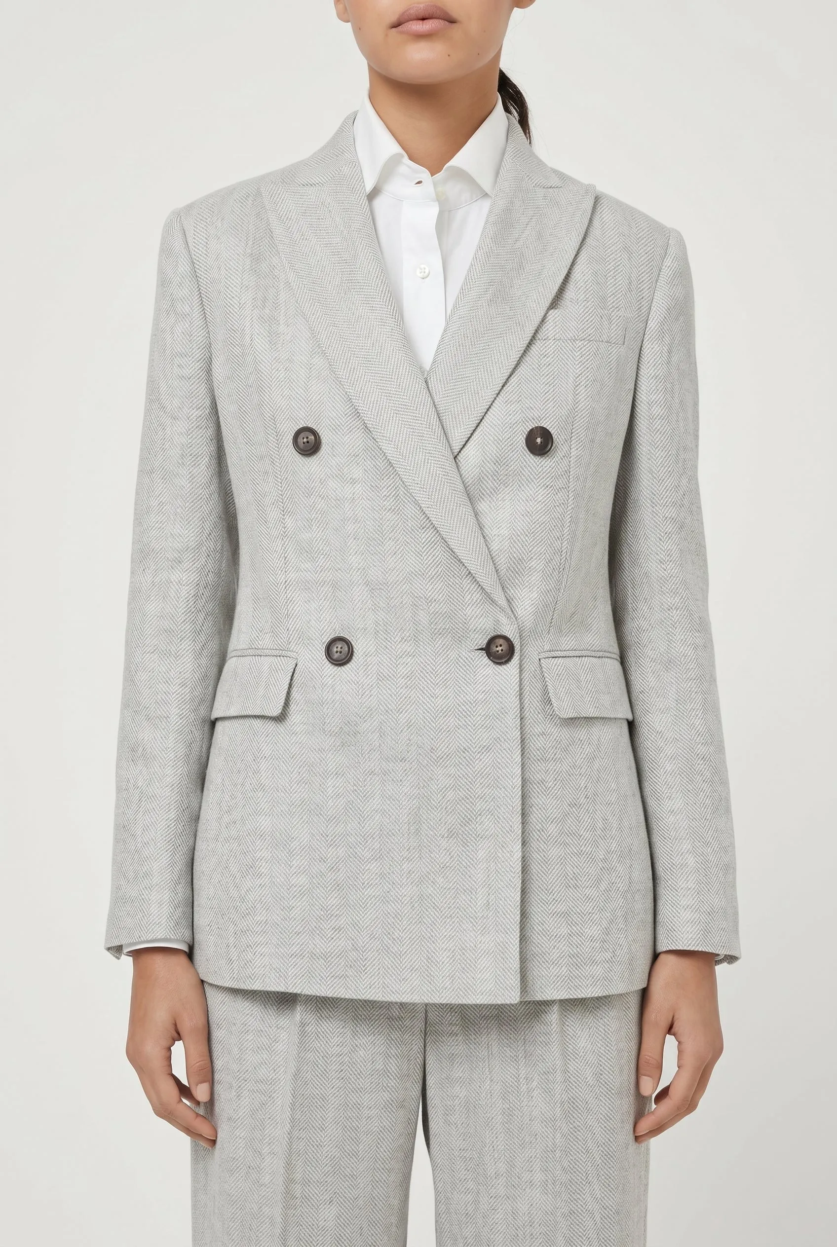 BRUNELLO CUCINELLI WOMEN'S LIGHT GREY LINEN BLAZER sold by Lord & Taylor