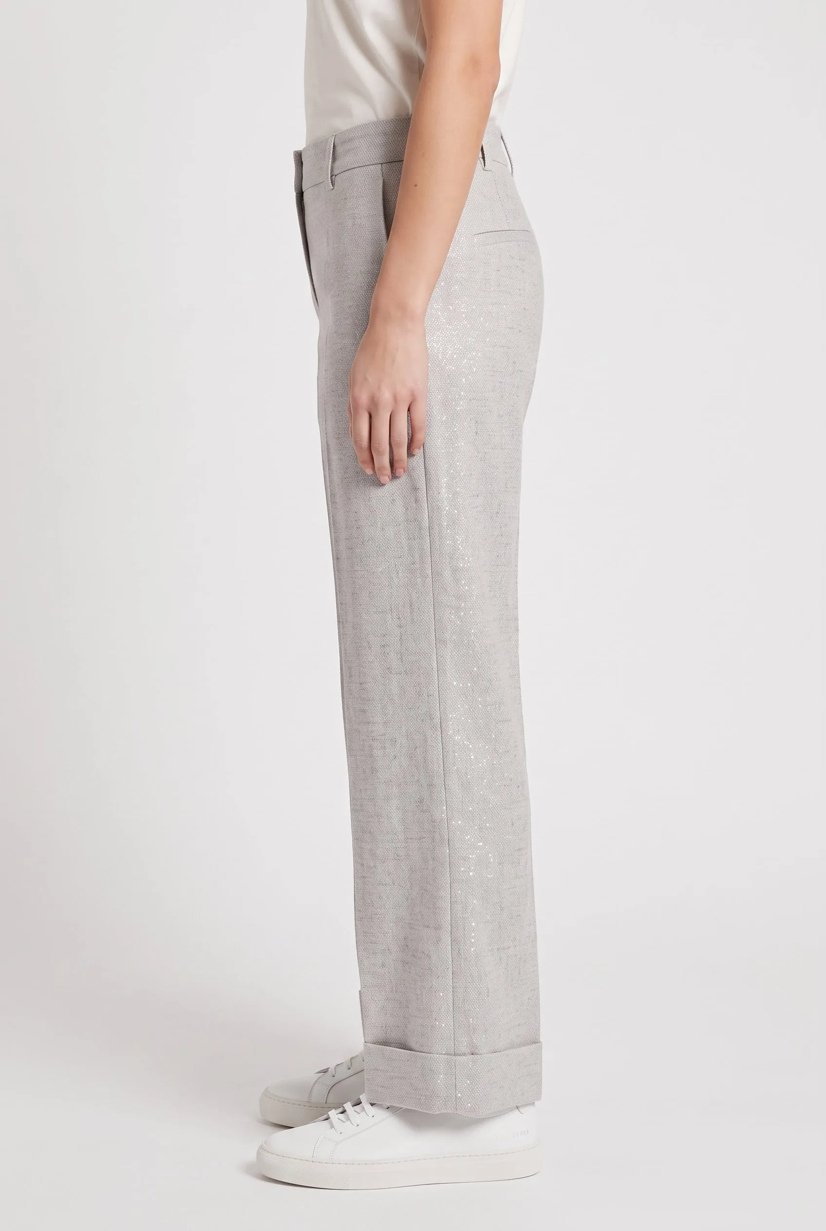 BRUNELLO CUCINELLI WOMEN'S LIGHT GREY LINEN TROUSERS sold by Lord & Taylor product image thumbnail 2