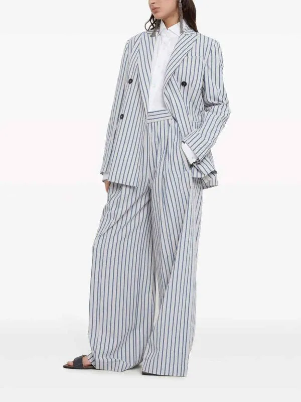 BRUNELLO CUCINELLI WOMEN'S WHITE STRIPED TAILORED BLAZER sold by Lord & Taylor product image thumbnail 2