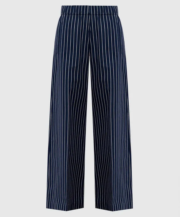 BRUNELLO CUCINELLI WOMEN'S NAVY STRIPED WIDE TROUSERS sold by Lord & Taylor product image thumbnail 4