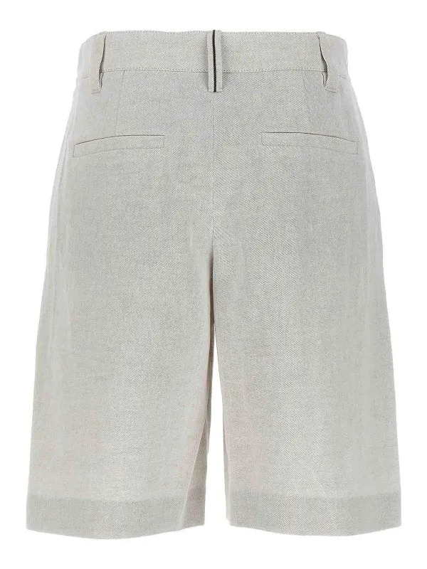 BRUNELLO CUCINELLI WOMEN'S LIGHT BEIGE LINEN BLEND SHORTS sold by Lord & Taylor product image thumbnail 2