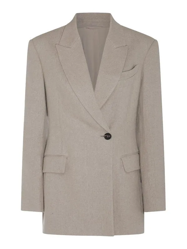 BRUNELLO CUCINELLI WOMEN'S LIGHT BEIGE LINEN BLAZER sold by Lord & Taylor product image thumbnail 2