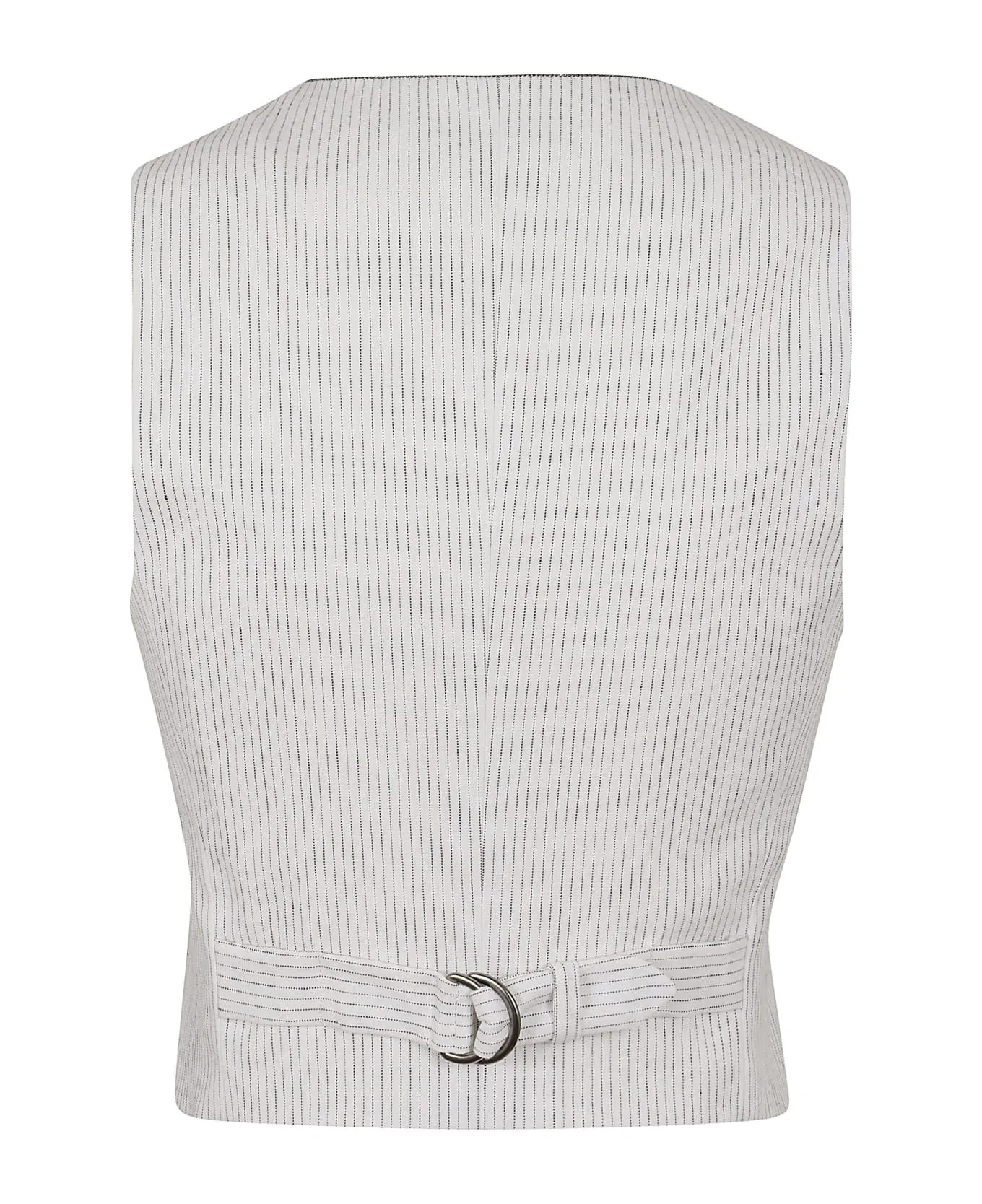 BRUNELLO CUCINELLI WOMEN'S WHITE STRIPED TAILORED VEST sold by Lord & Taylor product image thumbnail 4
