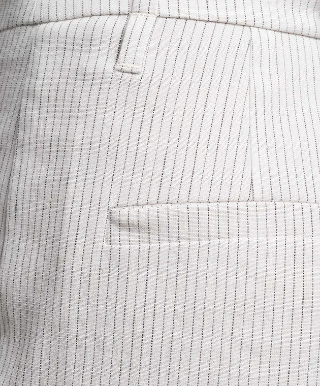 BRUNELLO CUCINELLI WOMEN'S WHITE STRIPED LINEN COTTON TROUSERS sold by Lord & Taylor product image thumbnail 5