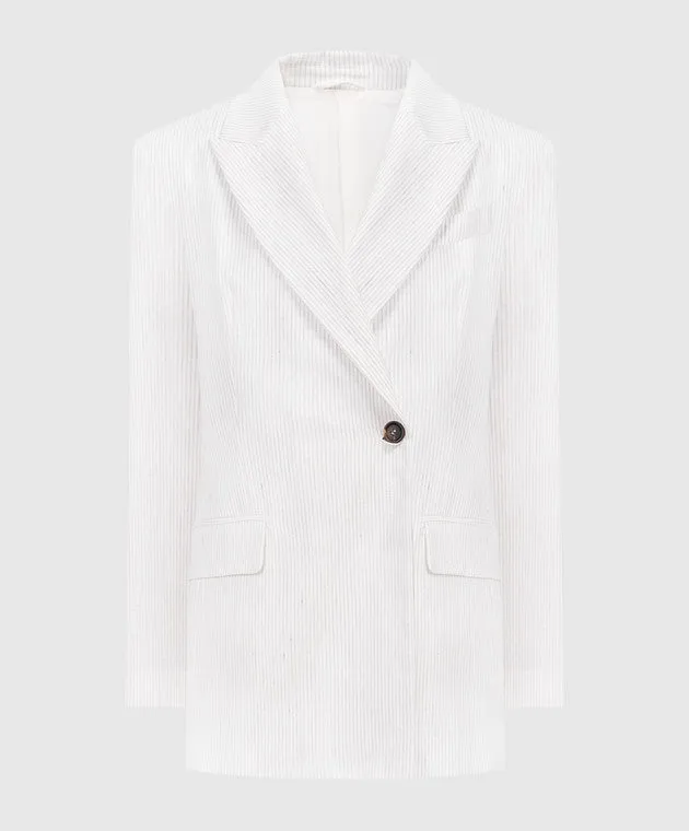 BRUNELLO CUCINELLI WOMEN'S OFF WHITE TAILORED BLAZER sold by Lord & Taylor product image thumbnail 3