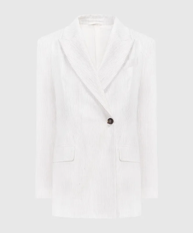 BRUNELLO CUCINELLI WOMEN'S OFF WHITE TAILORED BLAZER made by Brunello Cucinelli