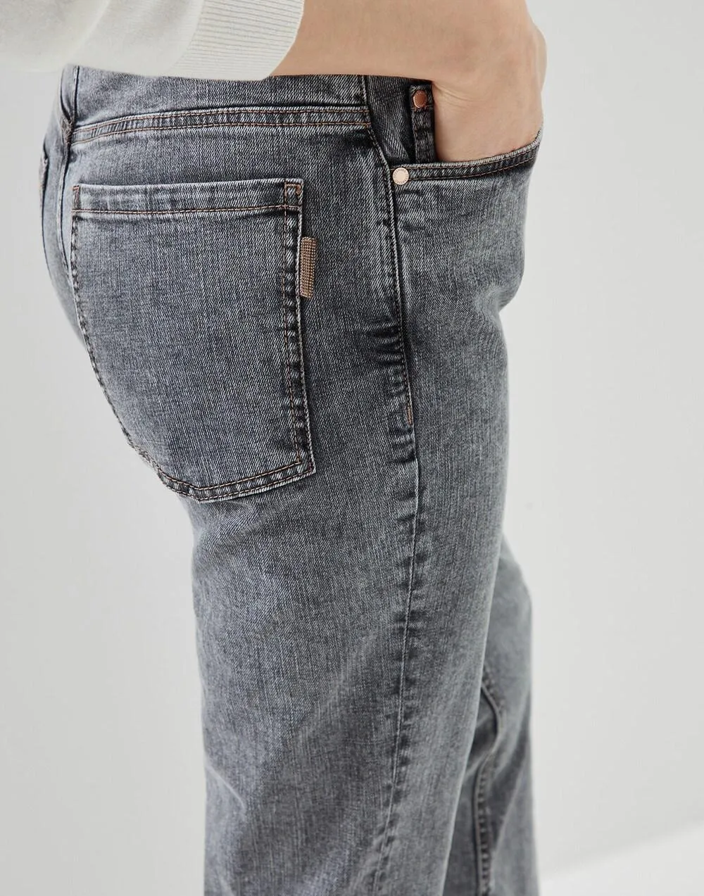 BRUNELLO CUCINELLI WOMEN'S GREY STRAIGHT LEG TROUSERS sold by Lord & Taylor product image thumbnail 2