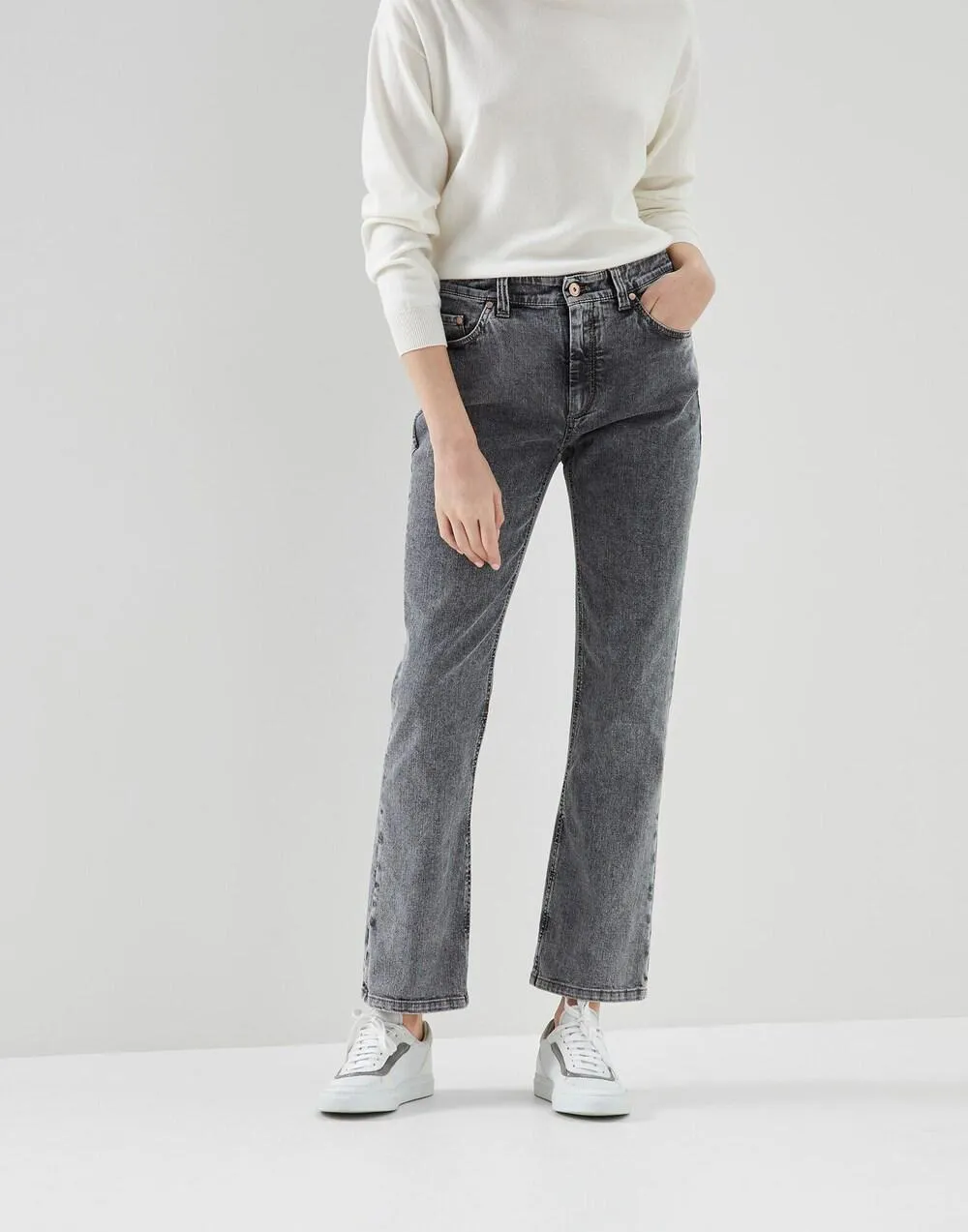 BRUNELLO CUCINELLI WOMEN'S GREY STRAIGHT LEG TROUSERS sold by Lord & Taylor product image thumbnail 5