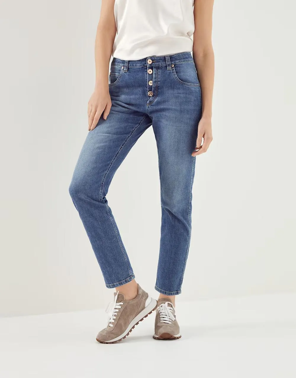 BRUNELLO CUCINELLI WOMEN'S MEDIUM BLUE STRAIGHT TROUSERS sold by Lord & Taylor