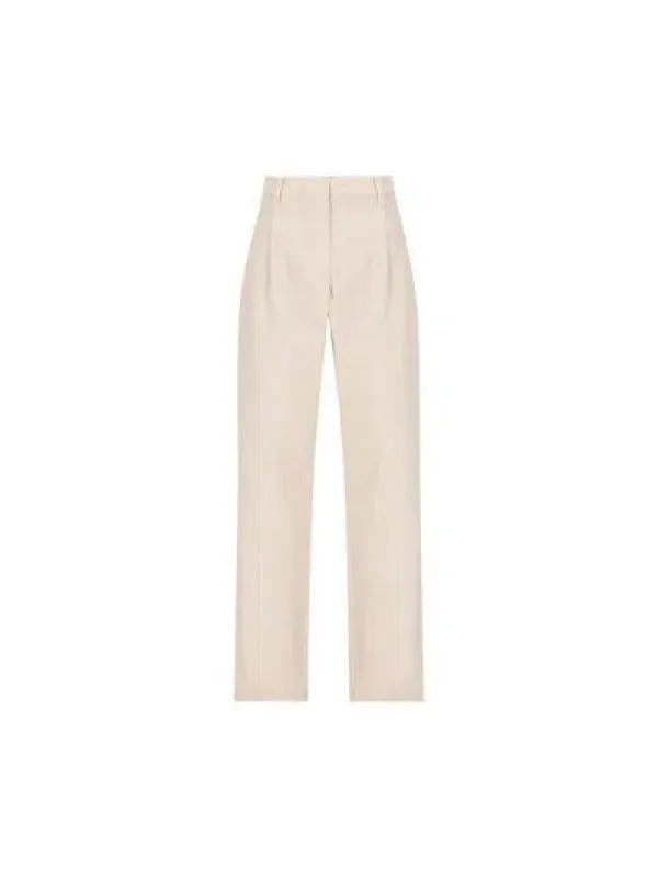 BRUNELLO CUCINELLI WOMEN'S WARM WHITE TAILORED TROUSERS made by Brunello Cucinelli