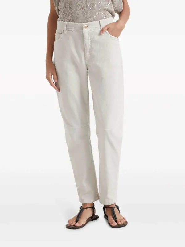 BRUNELLO CUCINELLI WOMEN'S OFF WHITE STRAIGHT LEG TROUSERS sold by Lord & Taylor product image thumbnail 5