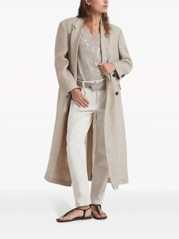 BRUNELLO CUCINELLI WOMEN'S OFF WHITE STRAIGHT LEG TROUSERS sold by Lord & Taylor product image thumbnail 2