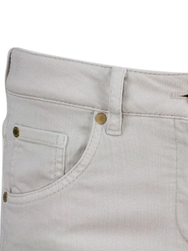 BRUNELLO CUCINELLI WOMEN'S WARM WHITE SLIM FIT COTTON TROUSERS sold by Lord & Taylor product image thumbnail 2